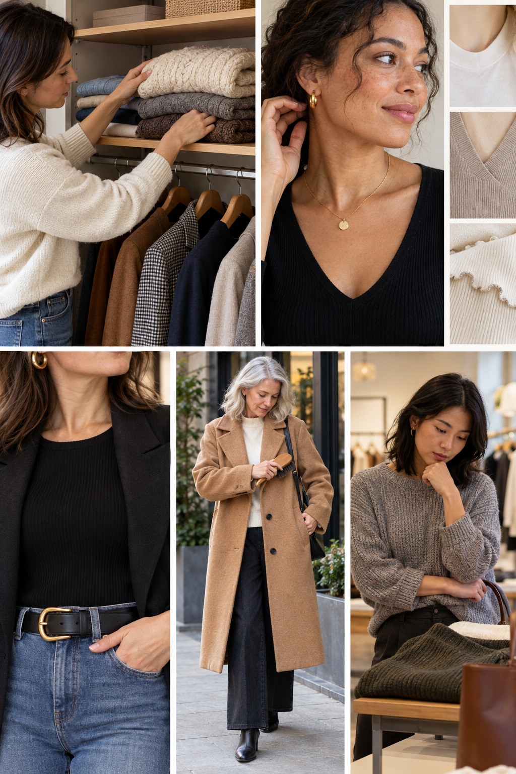 Five realistic examples illustrating how to make cheap clothes look expensive step by step.