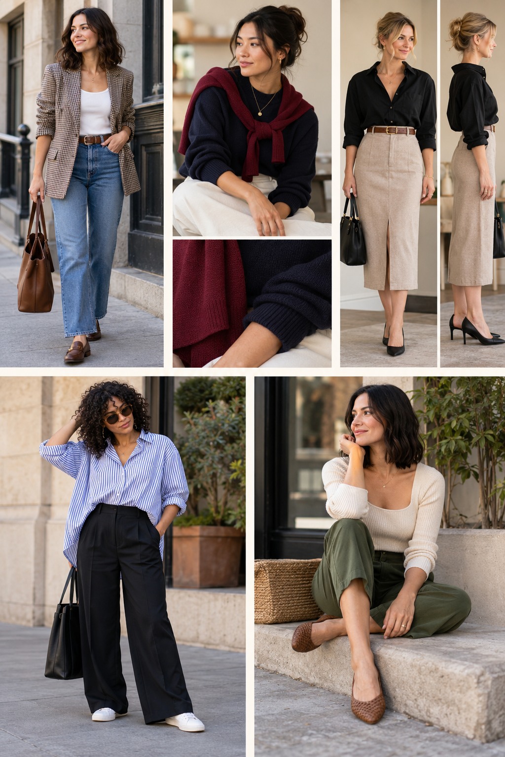 Five realistic examples illustrating styling hacks for women step by step.