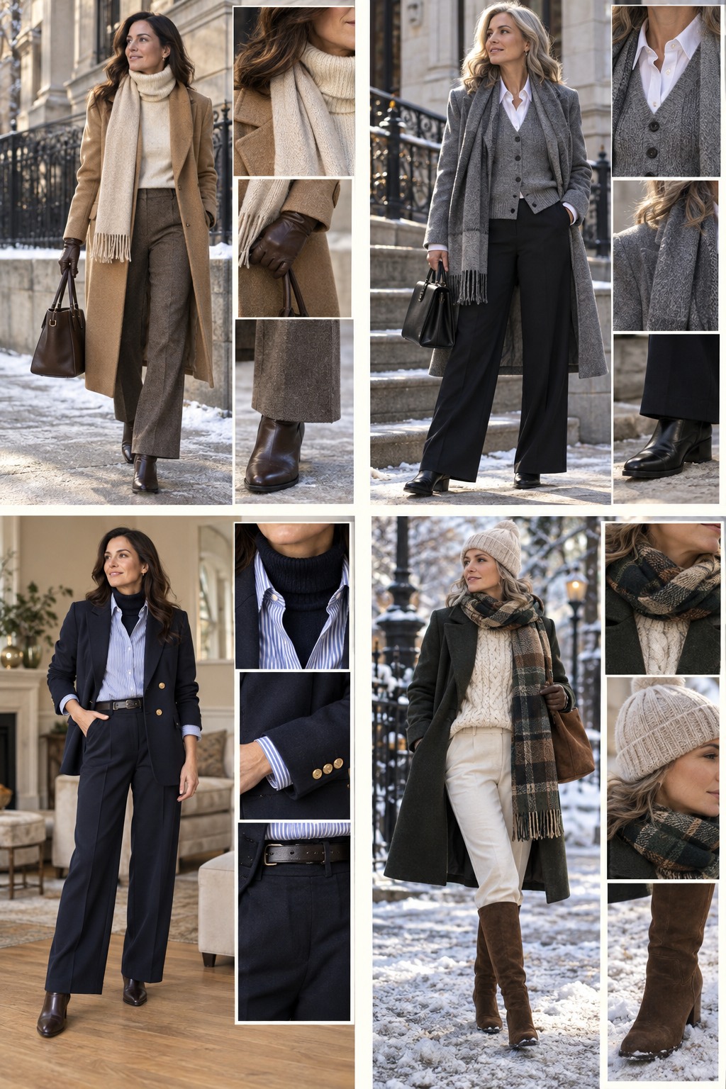 Visual guide showing winter layering hacks with realistic proportions and styling details.