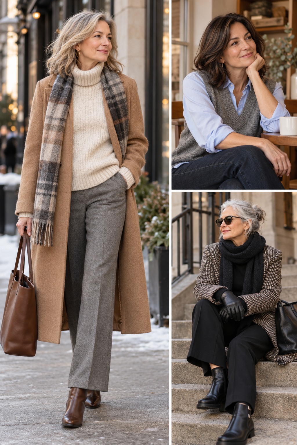 Editorial guide showing winter layering hacks through realistic outfits.